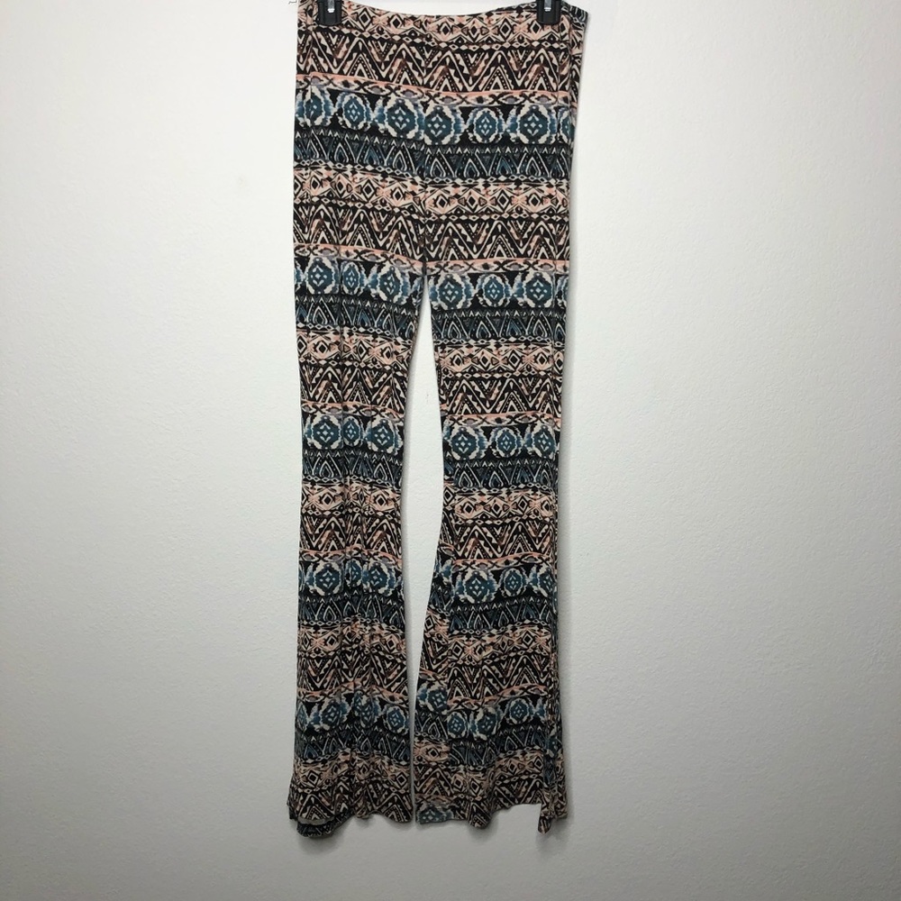 H.I.P. Mixed Media Tribal Flare Leg Pants
